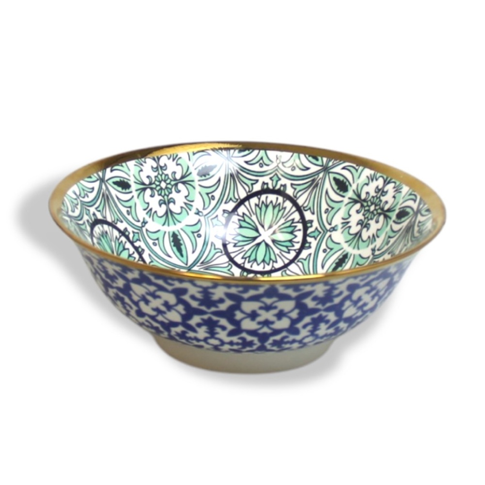 Blue and Gold Patterned Bowl